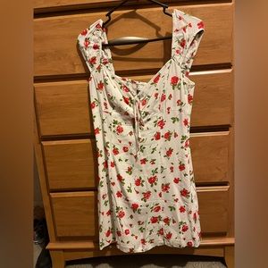 Zara red floral mini dress